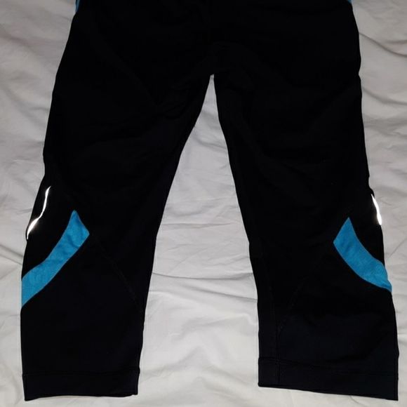 Fila Sport Running Crop Leggings Black Blue Small - Picture 7 of 7